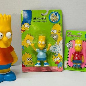 NEW The Simpsons Bart Simpson Jesco 1990 Bendable Figure Factory Sealed...